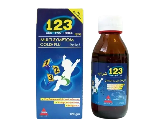 [code in gad:47553--code in mourad:47553] 123 one two three syrup 120 ml - ون تو ثري شراب 120 مل