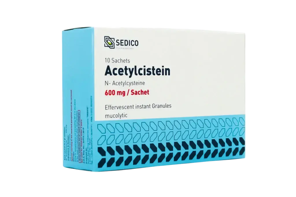 Acetylcistein 600 mg 10 eff. instant gran. sachets - استيل سيستايين 600مجم فوار 10 اكياس