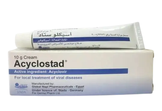 [code in gad:--code in mourad:46360] acyclostad 5% cream 10 gm - اسيكلوستاد كريم 10 جم