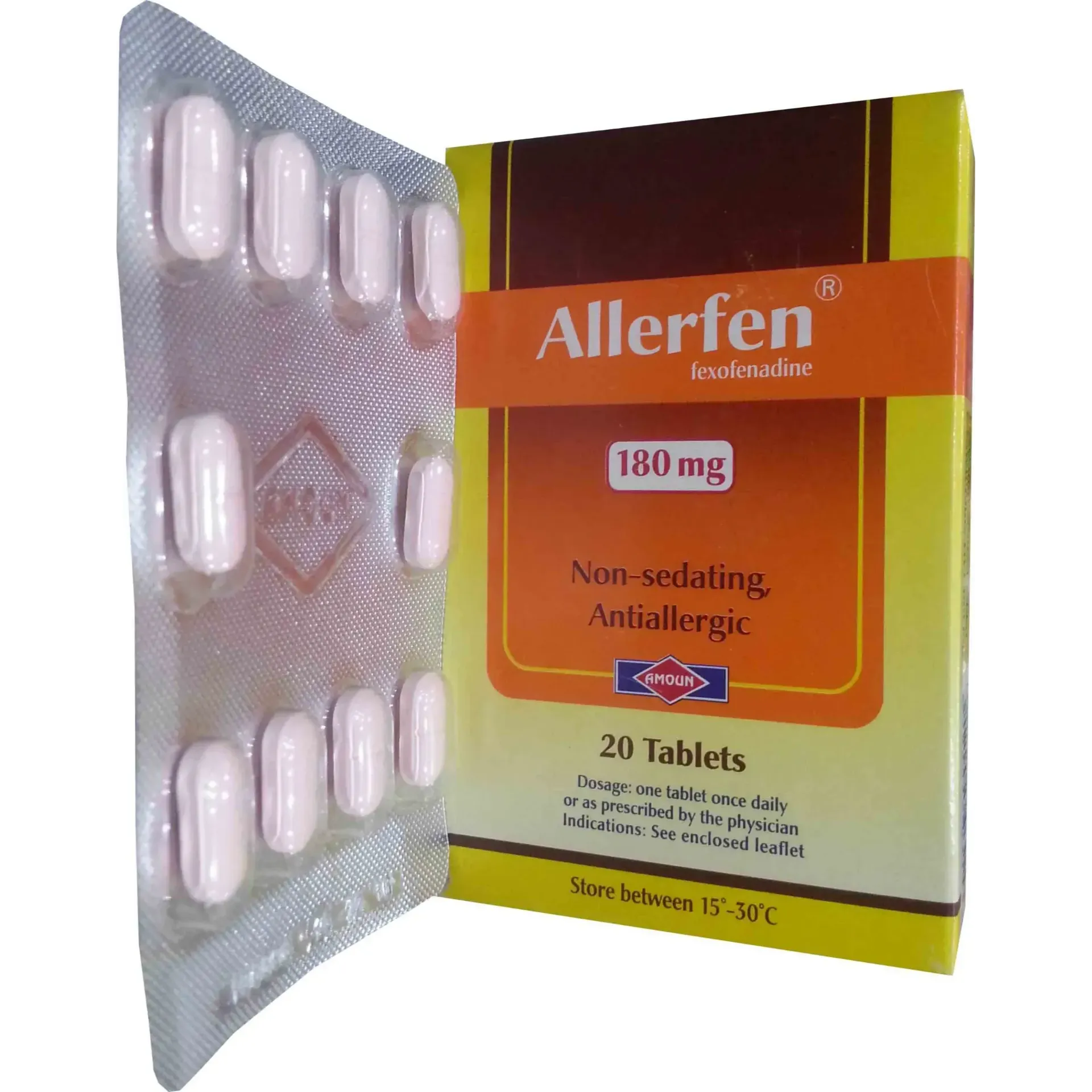 Allerfen 180mg 20 tabs - اليرفين 180 مجم 20 قرص
