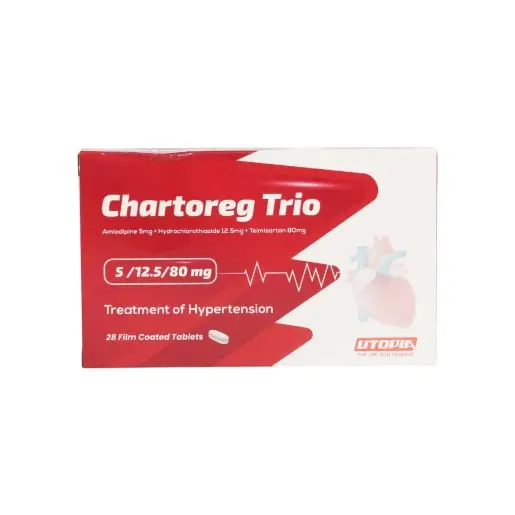 chartoreg trio 5/12.5/80 mg 28 tabs - شارتوريج تريو 5/12.5/80 مجم 28 قرص