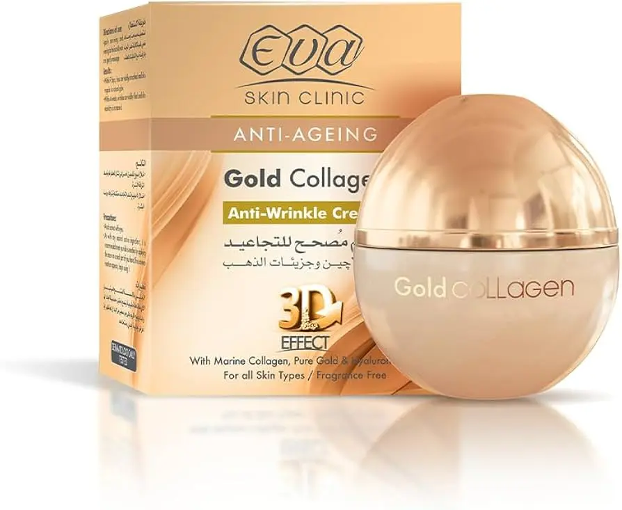Eva Skin Clinic Gold Collagen Anti-Wrinkle Cream 50 ml - كريم إيفا سكين كلينيك جولد كولاجين المضاد للتجاعيد ٥٠ مل