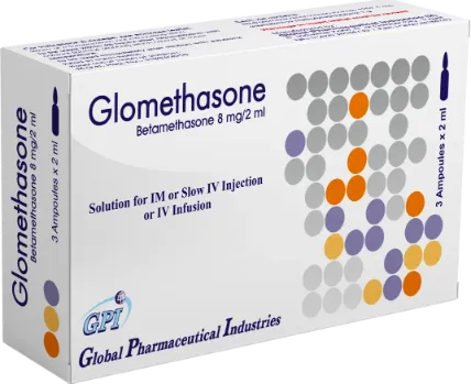 Glomethasone 8mg IM or IV 3 amps - جلوميثازون 8 مجم 3 امبولات