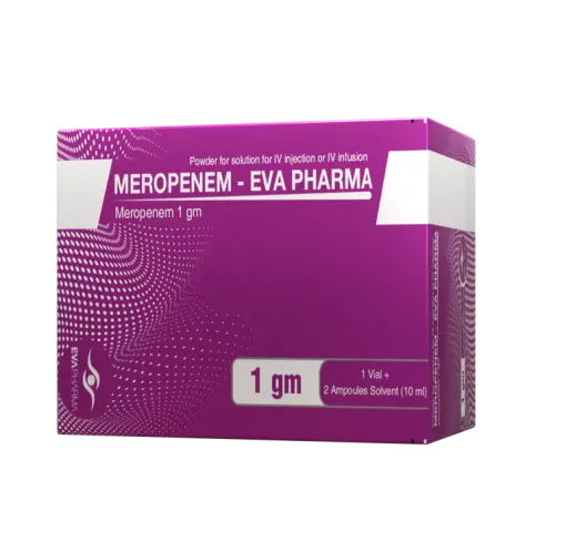 meropenem eva pharma 1 gm IV vial - ميروبينيم ايفا فارم 1 جم وريد فيال