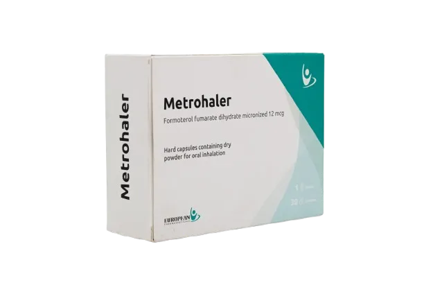 metrohaler 12mcg 30 inhalation capsules with inhaler - متروهيلر 30 كبسولة استنشاق مع جهاز استنشاق