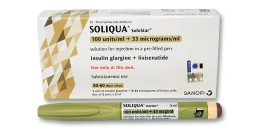Soliqua 100IU+33 mcg/ml 3 prefilled pens 3ml - سوليكوا 100 وحدة+33 مكجم/مل 3 اقلام 3 مل