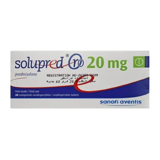 solupred oro 20mg 20 orodispersible tabs - سوليوبريد 20مجم 20 قرص ذائب بالفم