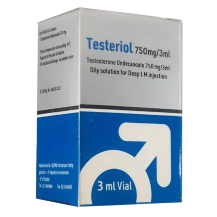 Testeriol 750mg IM vial - تيستيريول 750 مج للحقن العضلى 3 مل