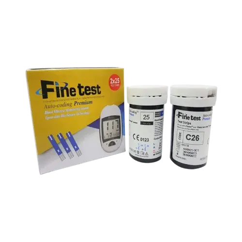 Fine Test Blood Glucose Test 50 strips - شرائط جهاز قياس سكر الدم فاين تيست 50 شريط