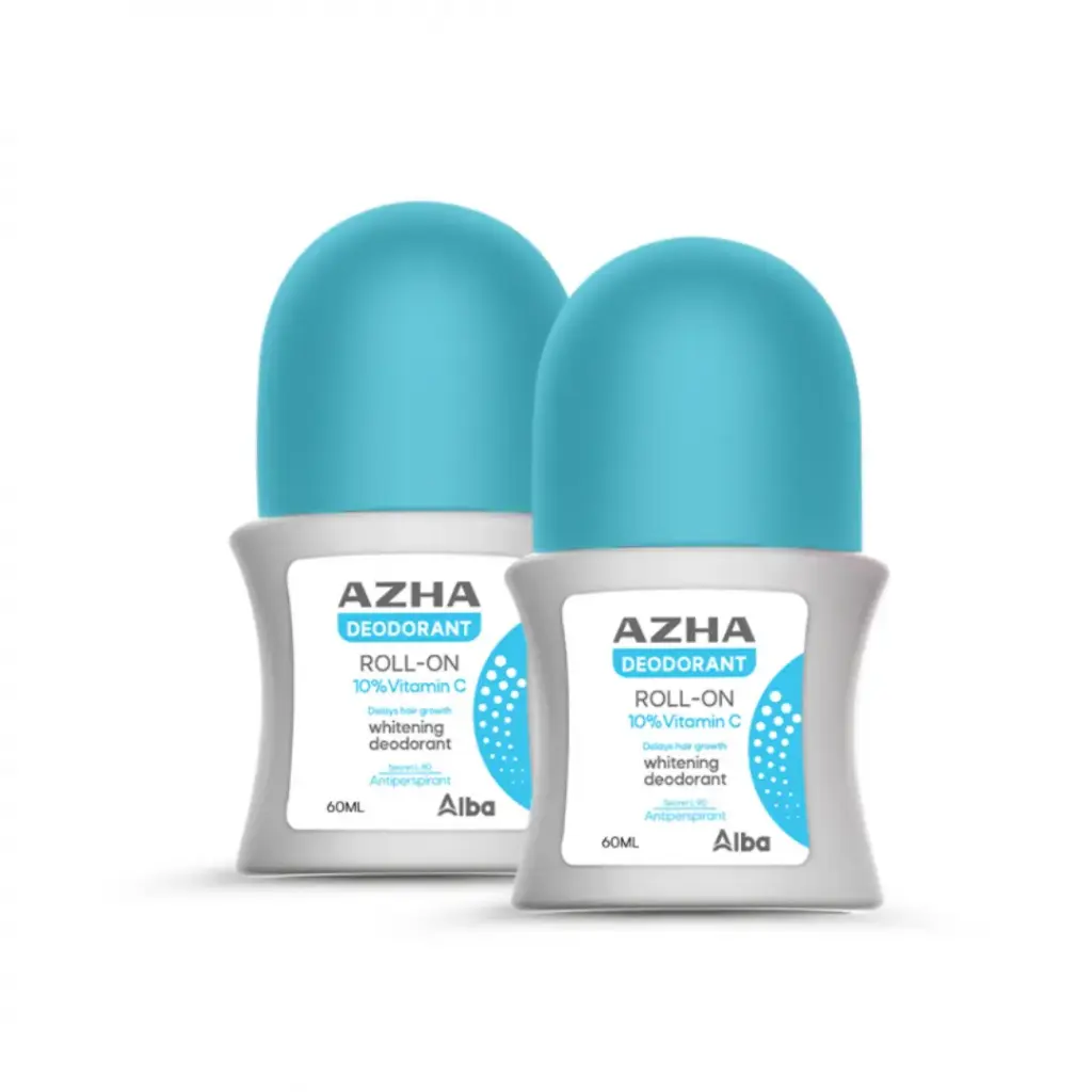 Azha Deodorant 60 ml 1+1 offer - ازهى مزيل العرق رول أون 60 مل عرض 1+1 مجاني
